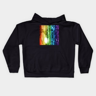 Rainbow Mirrored Disco Ball Pattern Kids Hoodie